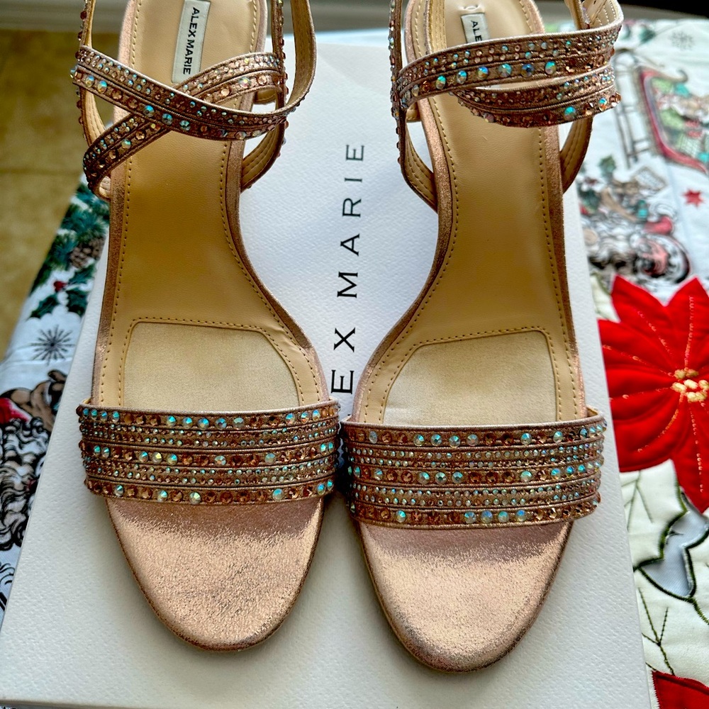 Rose gold sparkle heels